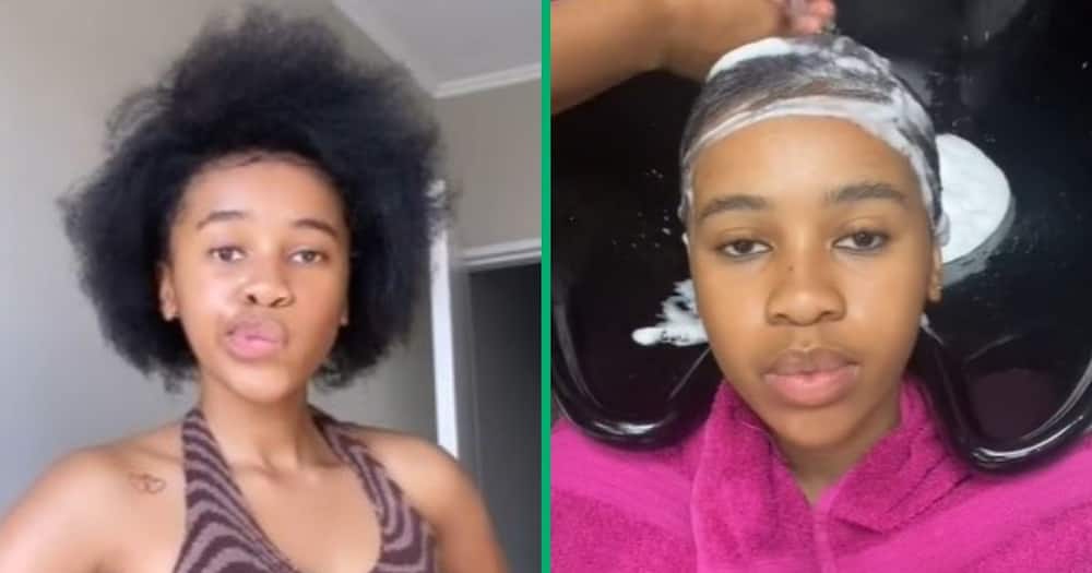 TikTok of Pretoria woman getting hair relaxed after 10 years