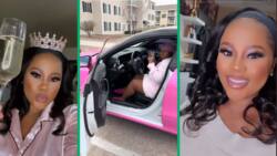 Hot pink push present: SA wifey goes viral after husband surprises her with dream Mercedes