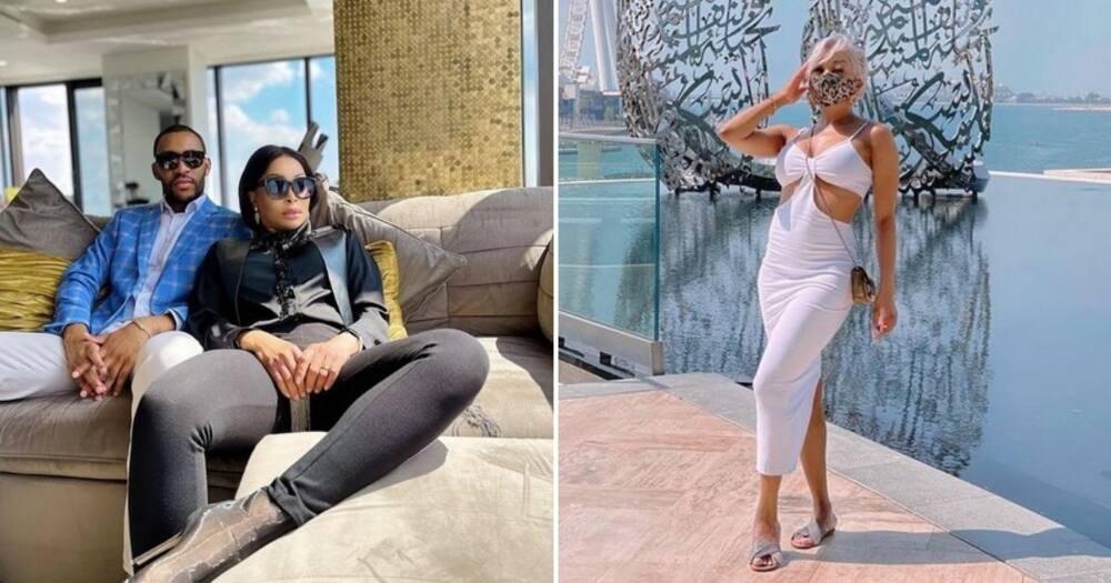 Khanyi Mbau, flaunts, hand written love note, roses