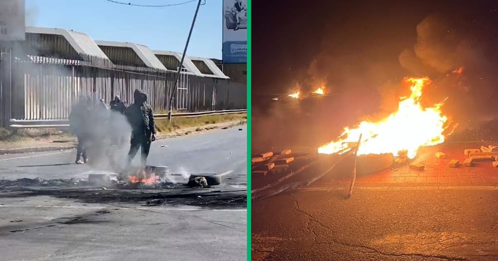 Pictures of protest action in Rivelea, Johannesburg