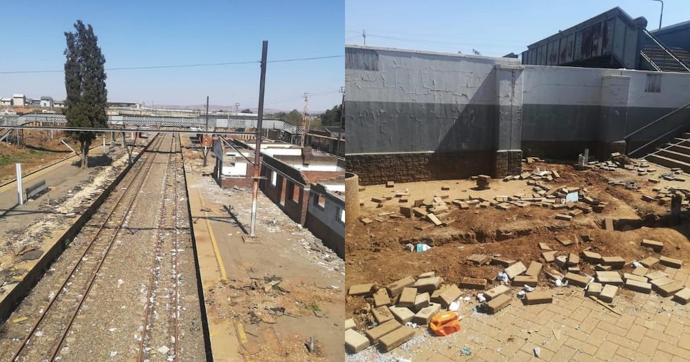 Mzansi up in arms after Soweto train station gets vandalized