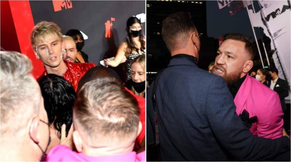 UFC Star McGregor and Machine Gun Kelly Fight on the Red Carpet at MTV VMAs (Photos)