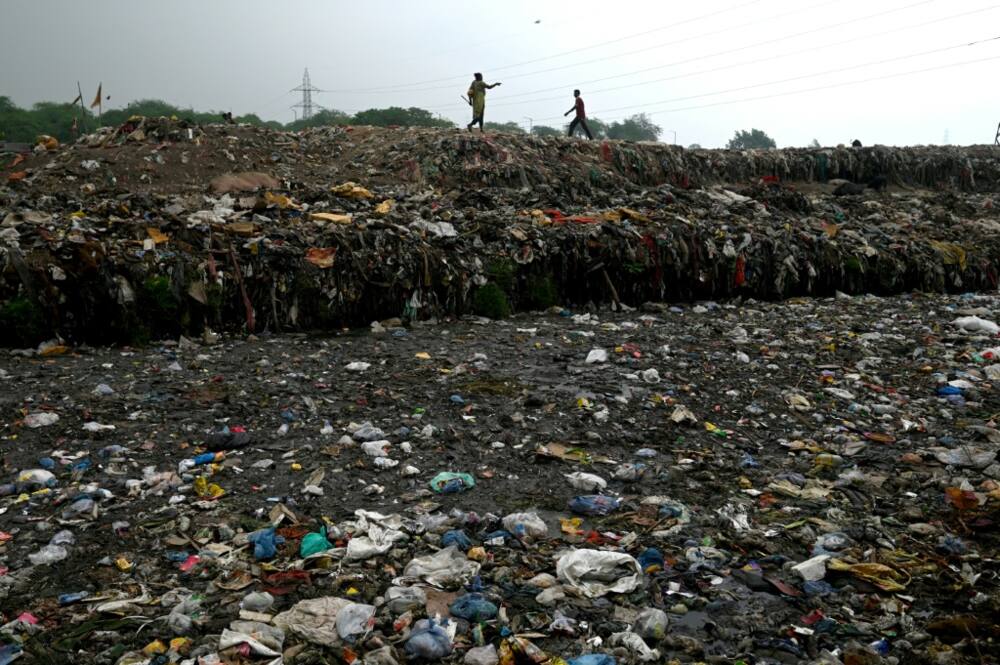 Many waterways in India are heavily polluted with plastic waste
