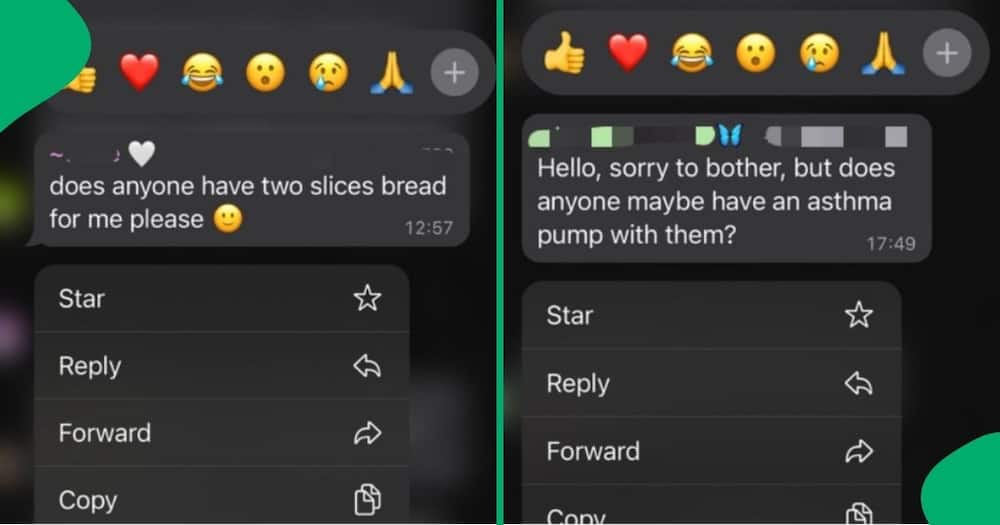 Woman shares screenshots of her apartment complex's WhatsApp group messages.