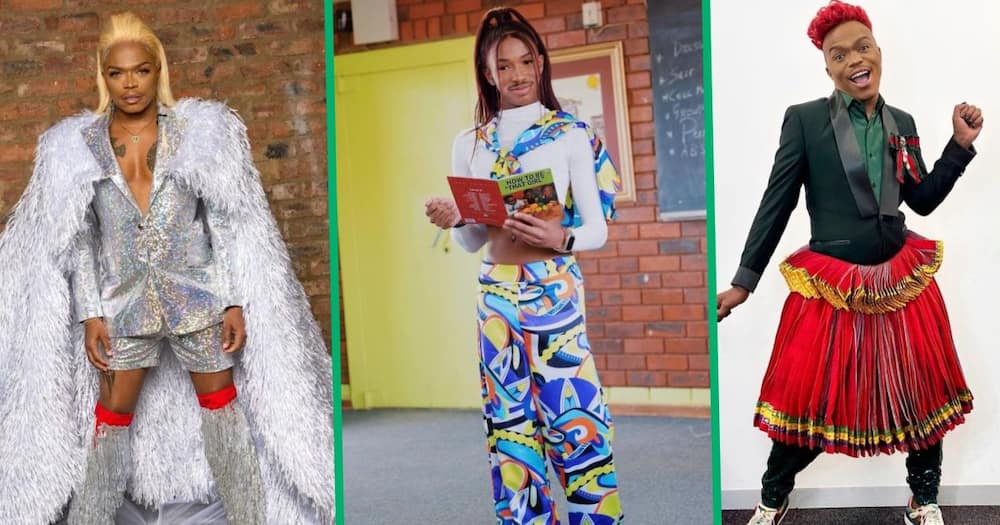 Socialites Somizi Mhlongo and Lasizwe Dambuza are showcasing their unconventional fashion choices.