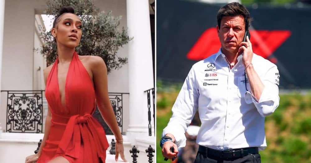 Sarah Langa hangs out with Toto Wolff