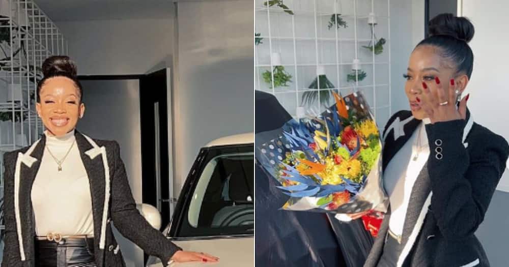 influencer emotional over new mini cooper, Vanessa Padi gets new car, Vanessa Padi mini cooper, influencer at BMW dealership