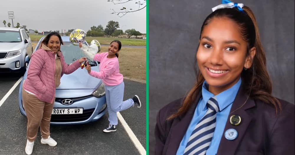 An 18-year-old South African girl named Roxy went viral on TikTok after her mom filmed her driving herself to school