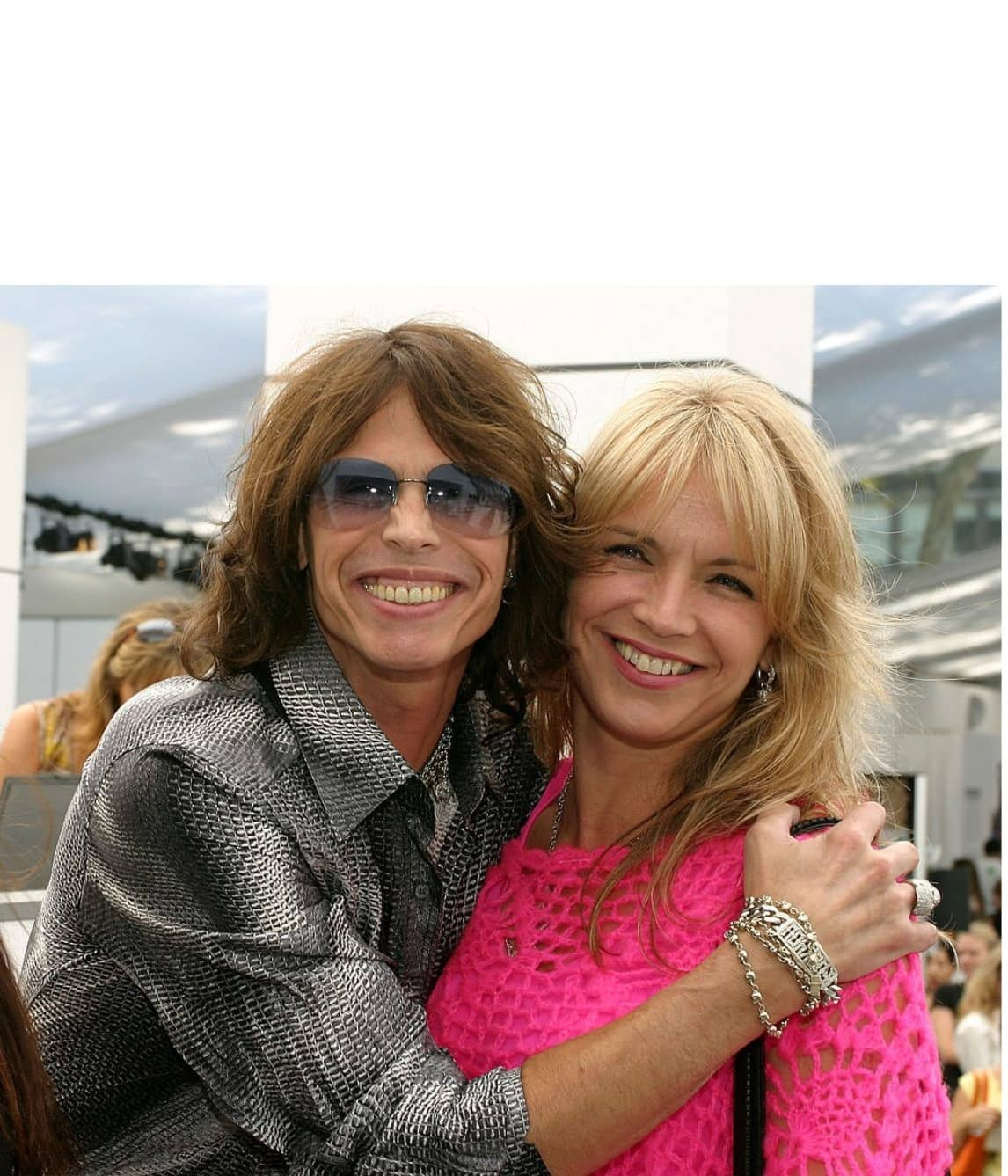 Steven Tyler & son Taj, wife Teresa, daughters Chelsea and Mia