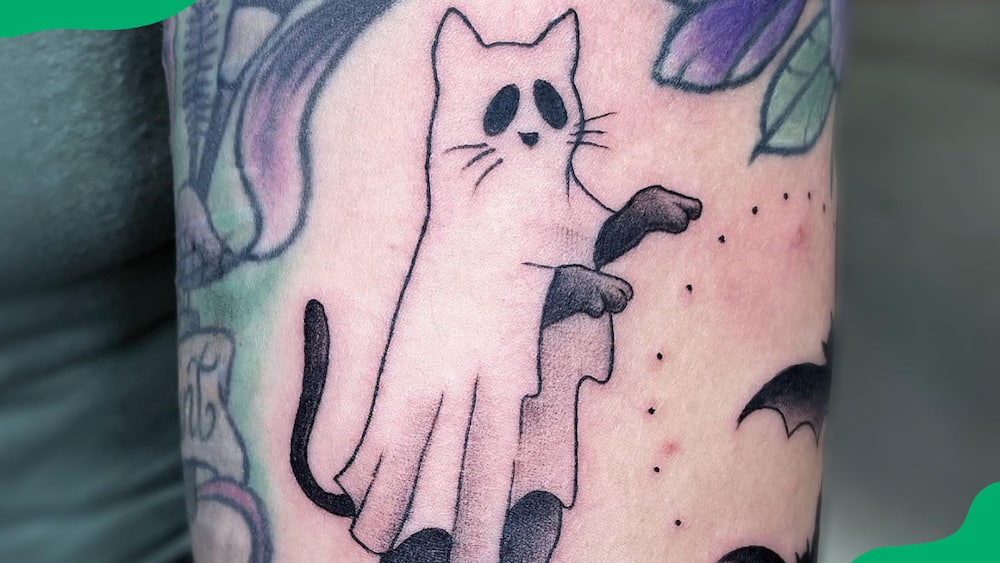 Ghost cat tattoo