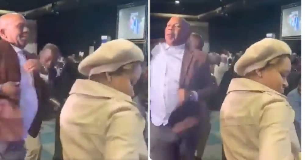 Minister of electricity Kgosientso Ramokgopa dancing at groove