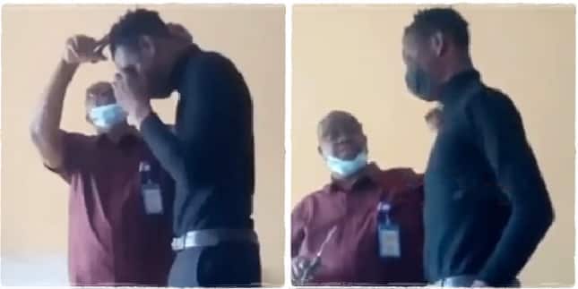 A lecturer at Veritas University, Abuja reportedly seen shaving a student's hair