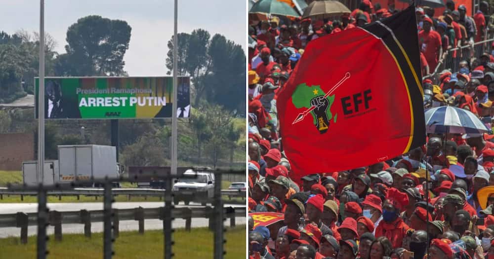 EFF calls for the removal of the "President Ramaphosa, Arrest Putin" billboards