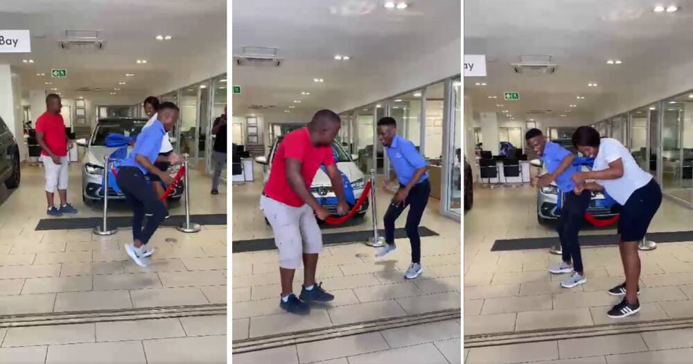 a lit car salesman had Mzansi vibing along to his celebratory dancing.