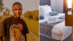 Gent claims no cheating can happen in a couple's bedroom with life size portrait