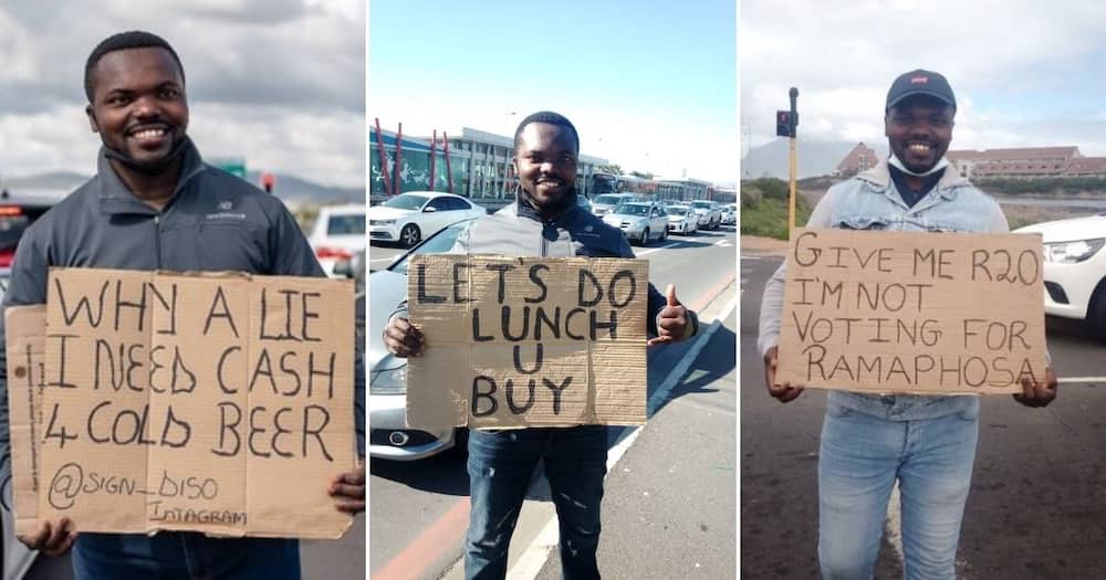 Funny placards inspire Good Samaritan to buy a house for jobless dad