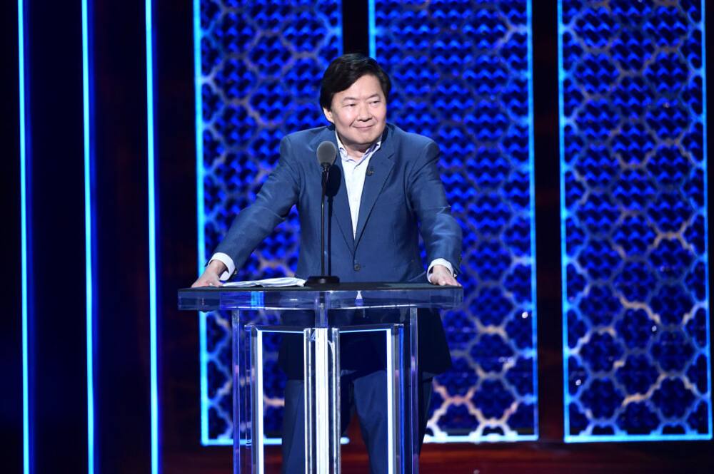 Ken Jeong speaks onstage during the Comedy Central Roast of Alec Baldwin at Saban Theatre.