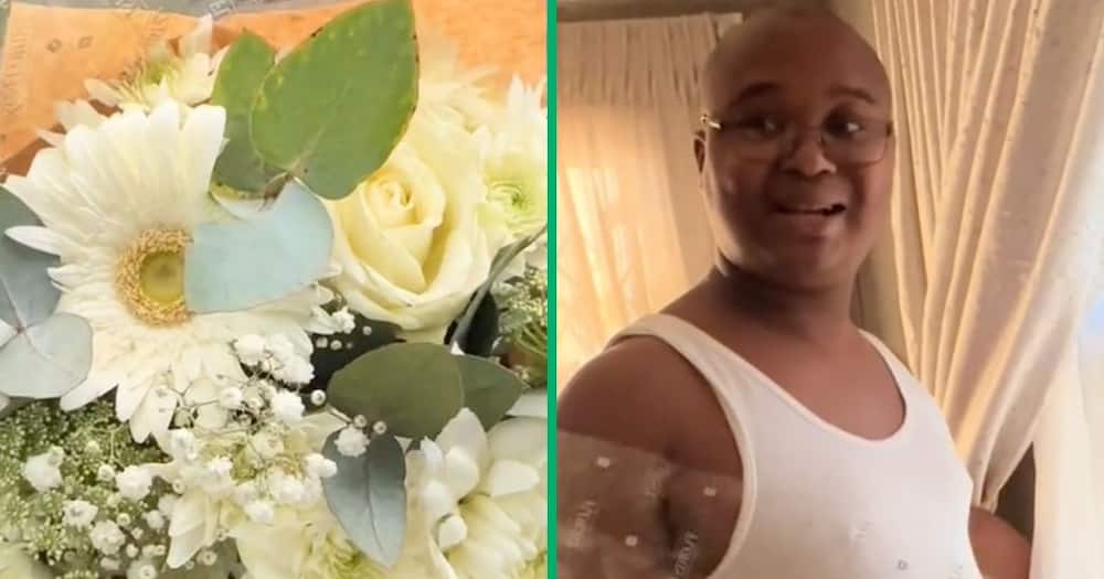Woman shares video of her flower surprise.