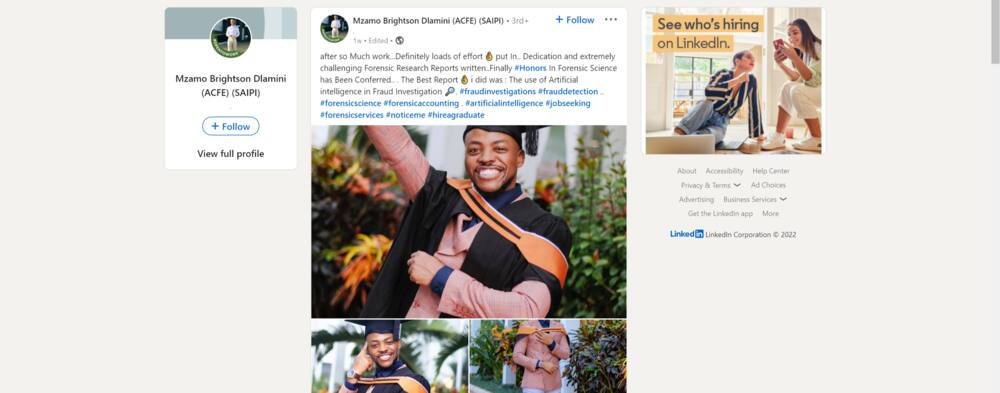 A man graduated and shared his success online