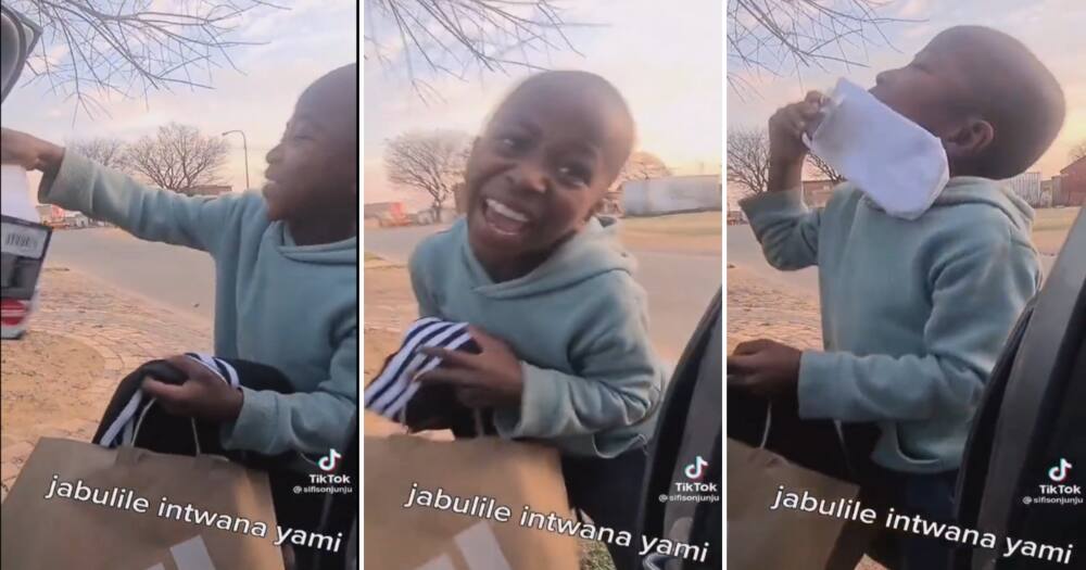 A little boy has lighten up South Africa's faces with smiles because of his enthusiastic reaction to his gift