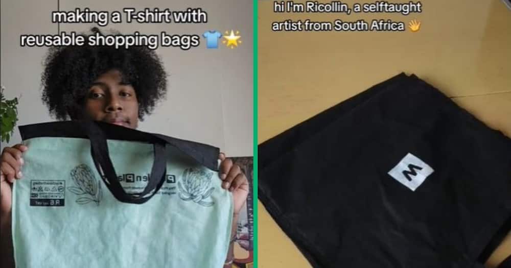 TikTok video shows Woolworths and PnP bags turned into t-shirt