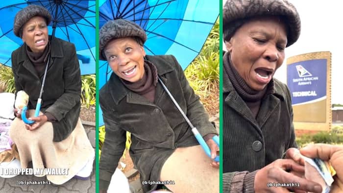 BI Phakathi blesses gogo selling cakes with money after lying about losing wallet in TikTok video