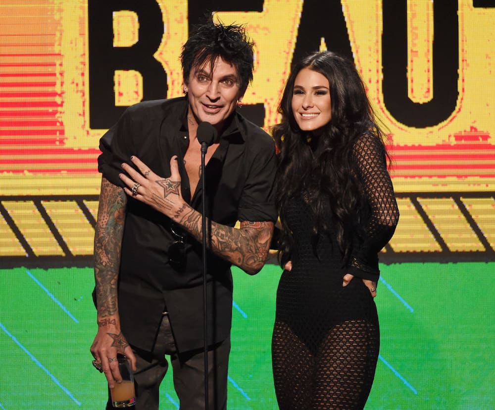 Tommy Lee and Brittany Furlan onstage
