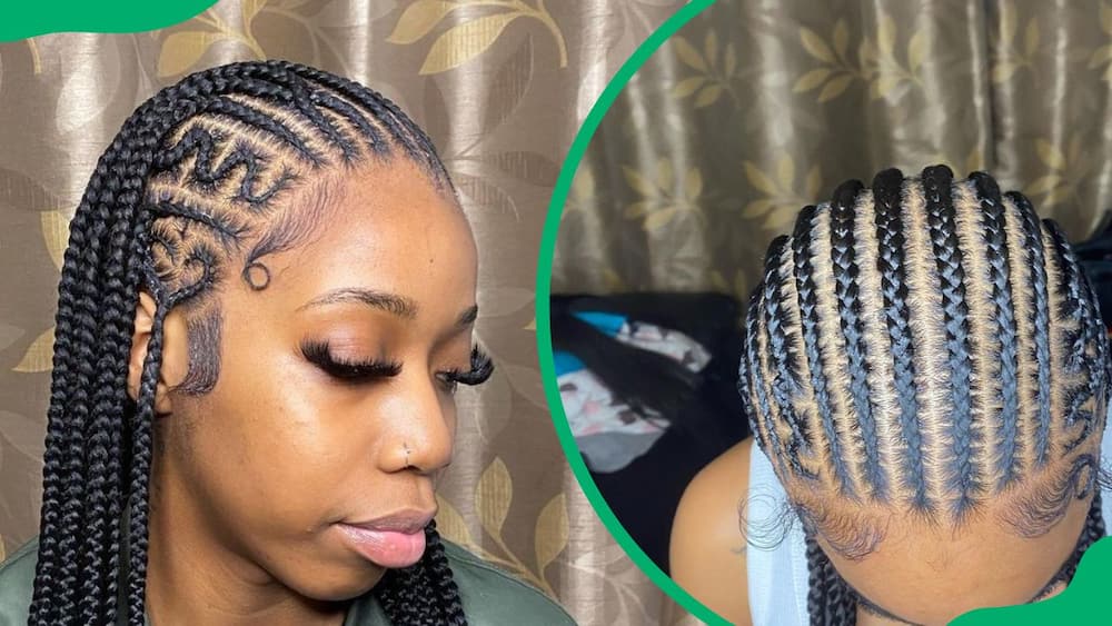 Stitch braids with curly ends