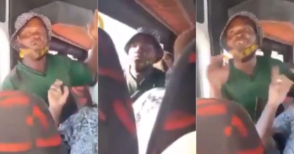 Bathong: Mzansi Entertained by Video of a Guy Who Sings in a Taxi, Reacts