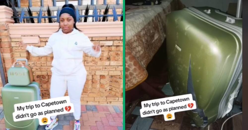 TikTok video shows a woman fly to Cape Town and landing with damaged property