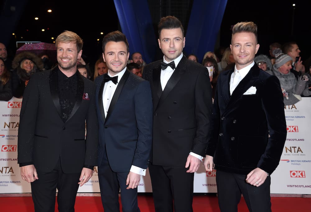 Kian Egan, Shane Filan, Markus Feehily and Nicky Byrne from Westlife attending National Television Awards held in London, England.