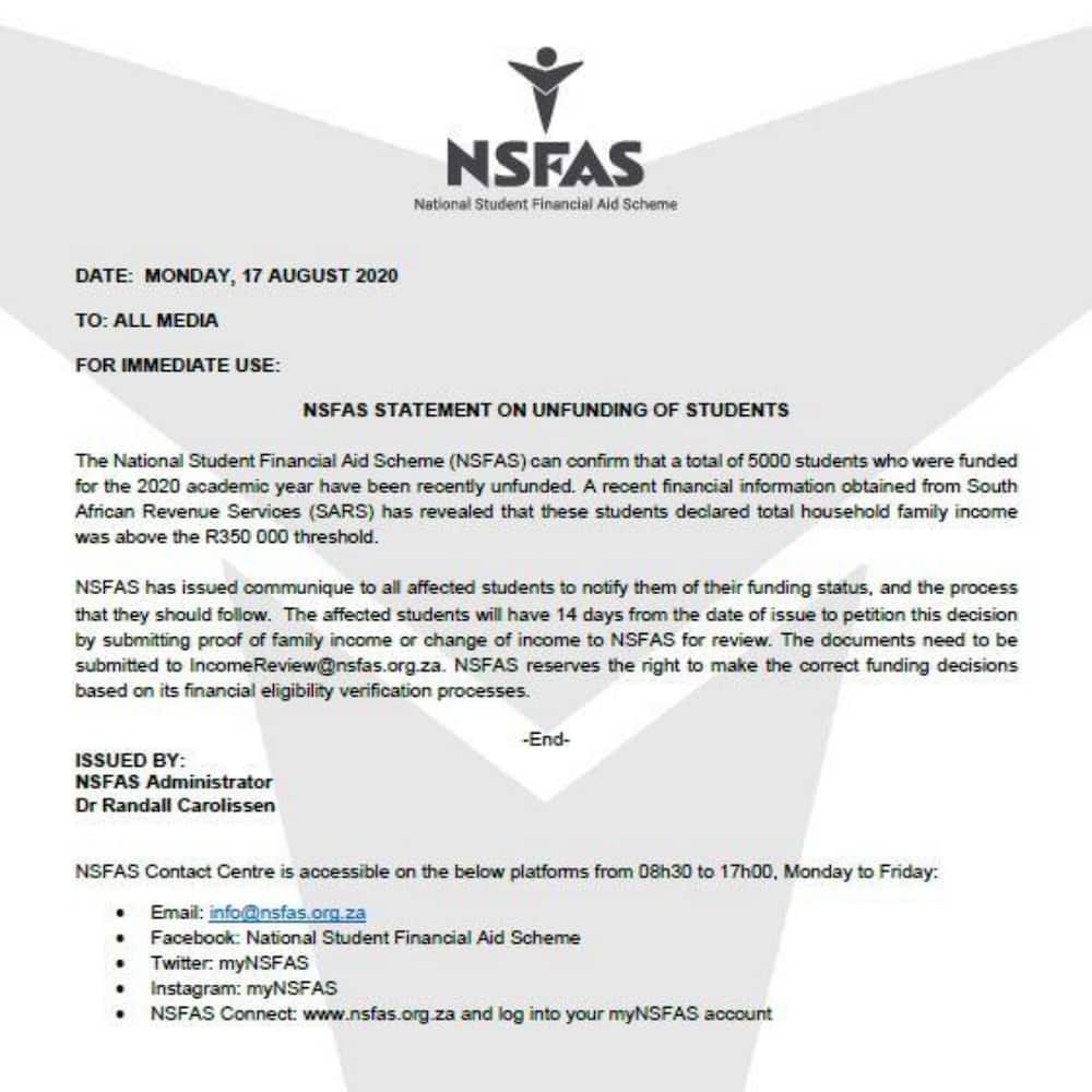 NFSAS investigating 5000 students who lied to get funding, SA reacts