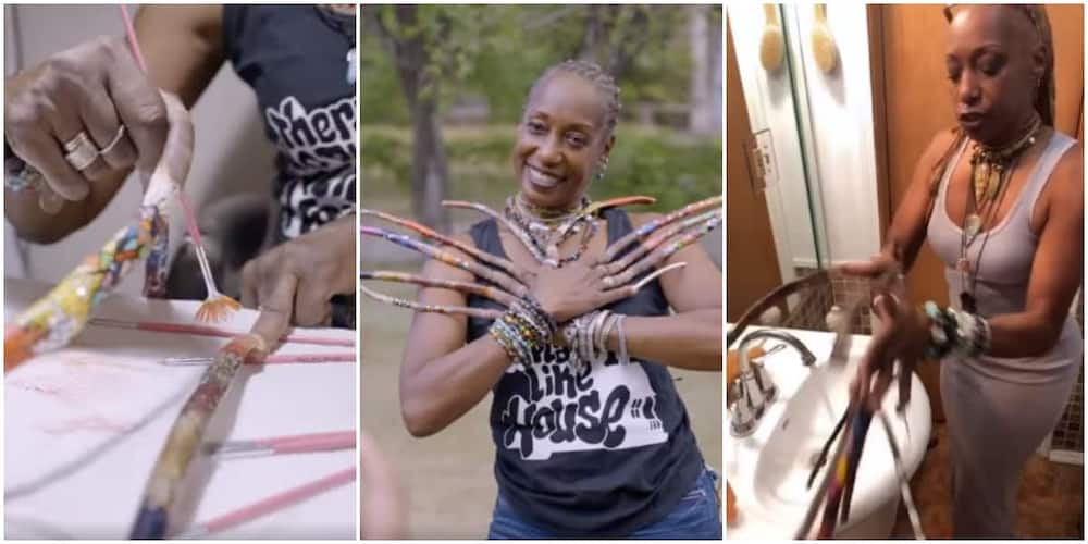 Woman with 12 inches nails she has kept since 1989 vows never to cut them, cooks with them viral video