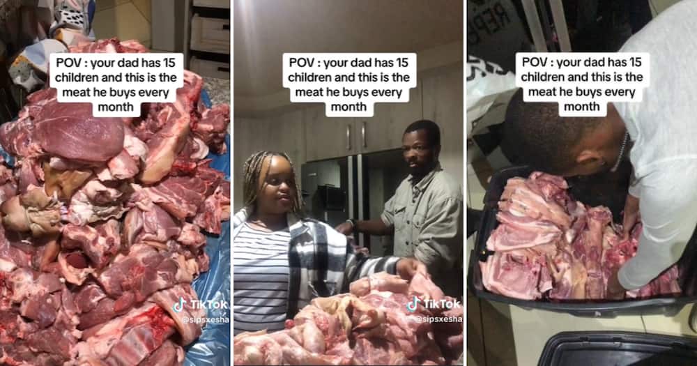 Meat dad of 15 children buys for family