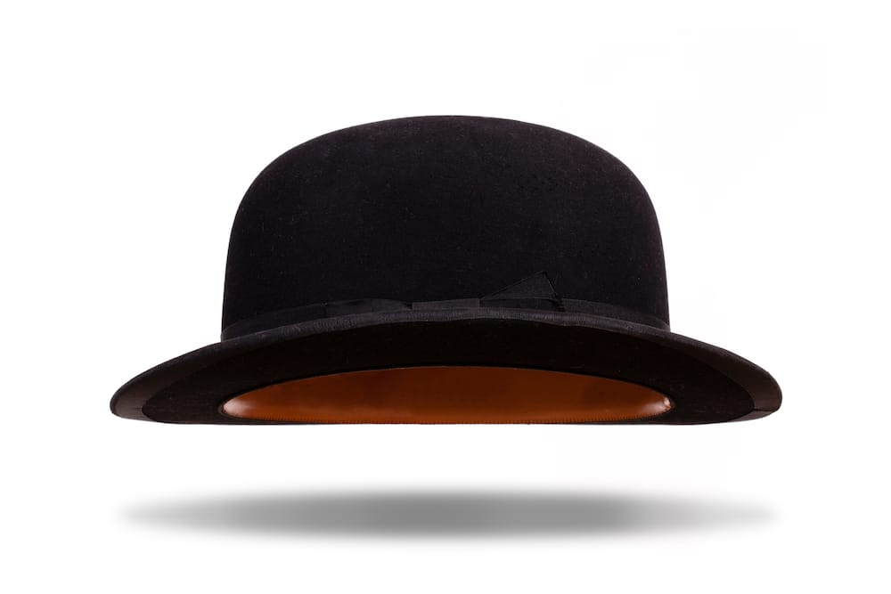 Black Bowler hat on white background