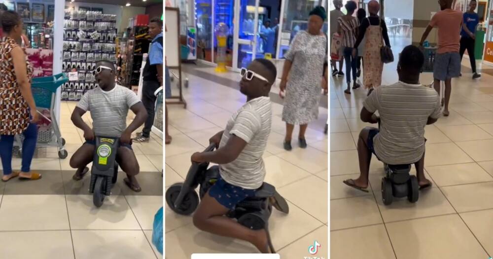 Grown man causes havoc at shopping centre