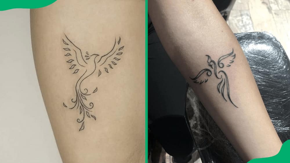 Minimalist phoenix tattoos