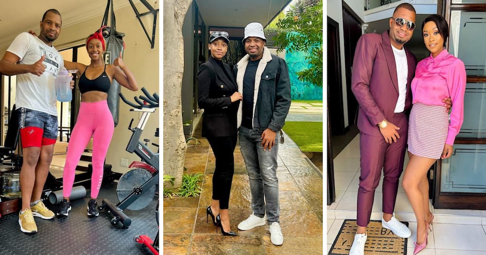 Itumeleng Khune soccer player posing with wife