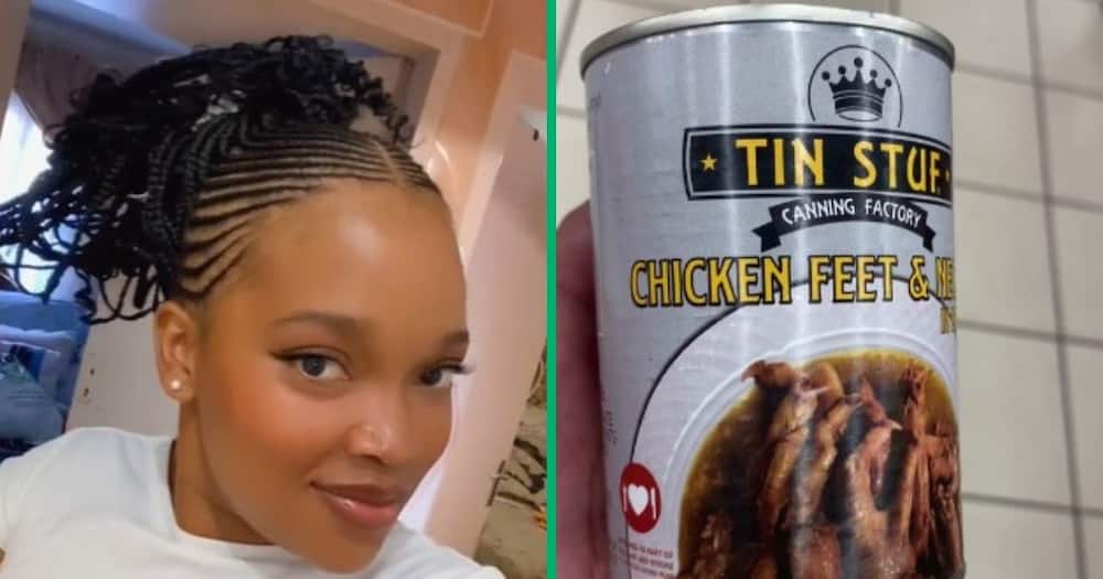 TikTok video shows woman who found tinned chicken feet