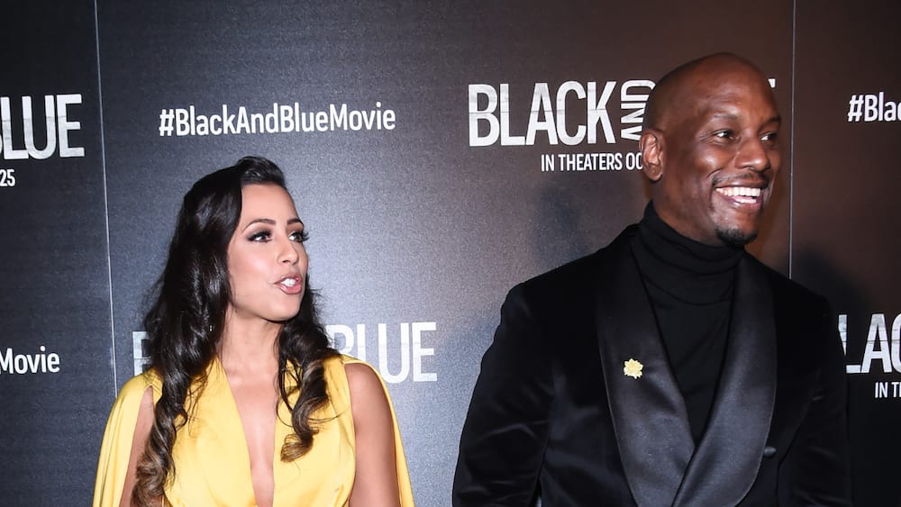 Tyrese Gibson with ex-wife Samantha Lee Gibson attend the "Black and Blue" New York Screening
