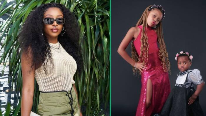 DJ Zinhle trends as fans weigh in on her daughters not looking like her: "Her genes didn't try"