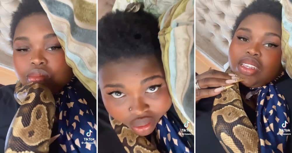 Gogo Maweni slept in bed with a huge snake