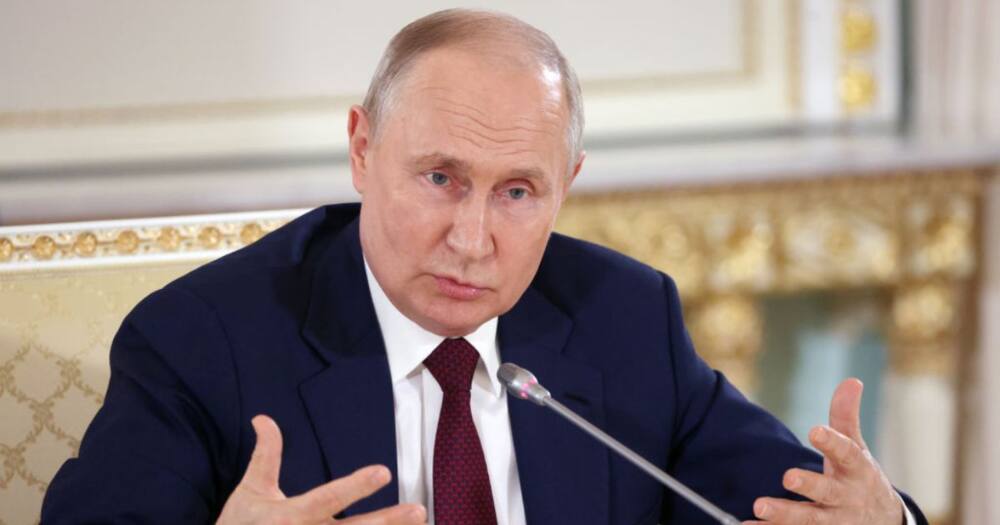 Russia's president Vladimir Putin gave a speech