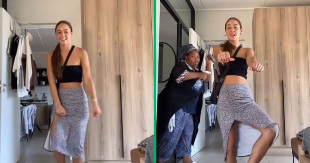 Domestic worker joins her employer in a viral TikTok dance challenge.