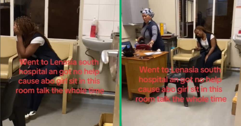 A TikTok video captures a heated encounter at Lenasia South government hospital as a frustrated woman records staff