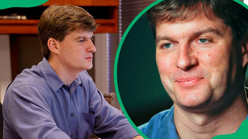 Michael Burry working in his California office in 2010 (L). The businessman during a 2010 interview (R)