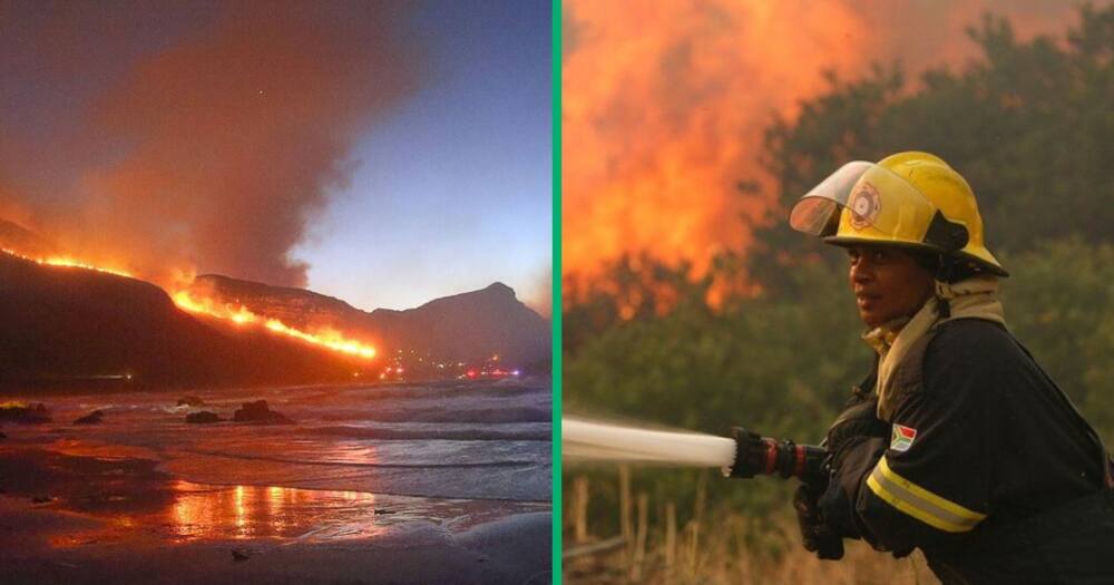 A fire is raging in Simon's Town