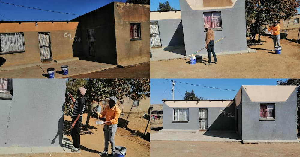 Local man, paints house, free, Mandela Day 2021