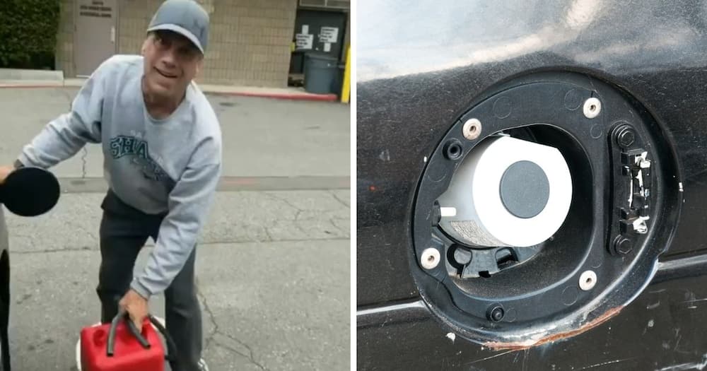 Man caught trying to steal petrol from another car is caught on camera leaves the internet divided