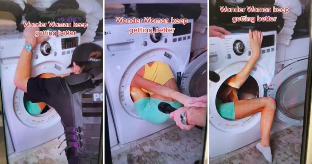 Video Of Nimble Woman Stuck In Washing Machine Goes Viral Police Officer Battles To Help Her